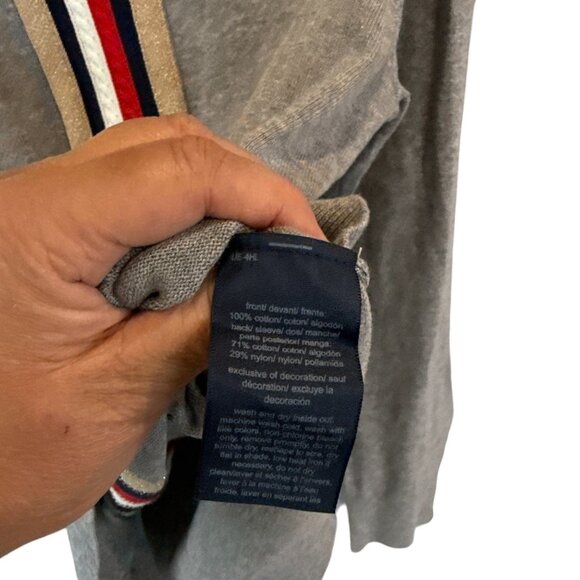 Tommy Hilfiger Gray Turtleneck Sweater Womens Large Stripe Knit Pullover - Picture 4 of 11